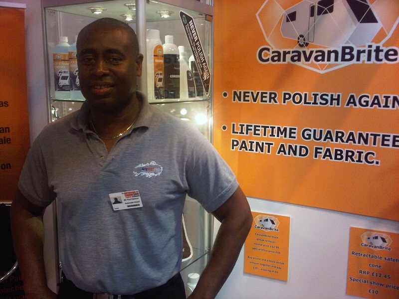Autovaletdirect franchise at the NEC Birmingham promoting Caravanbrite