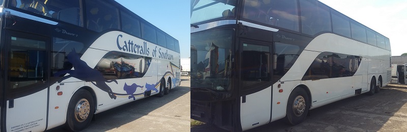 Bus and Coach sign writing graphics and wrap removal